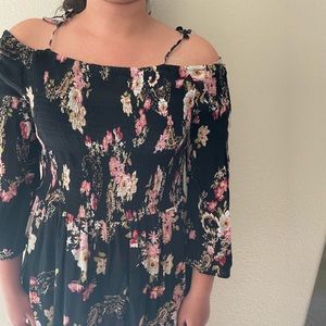 Floral off the shoulder romper
